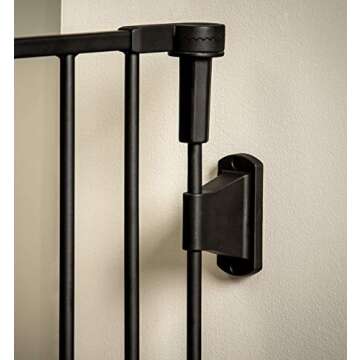 Regalo Deluxe Home Accents Widespan Safety Gate, 74.5" W x 28" H, Includes 4 Wall Mounts , Black