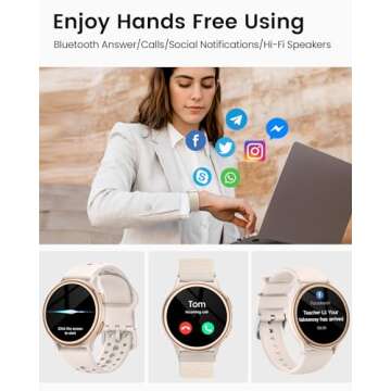 Smart Watches for Women [Make Call/Answer/400+Watch Faces] Android Phones iPhone Compatible, Fitness Tracker Watch for Women Activity Trackers and SmartWatch for Women Smart Watches, 3 Watch Bands