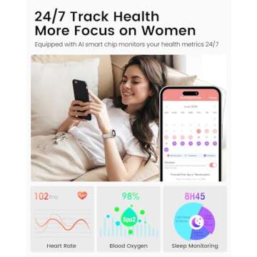 Smart Watches for Women [Make Call/Answer/400+Watch Faces] Android Phones iPhone Compatible, Fitness Tracker Watch for Women Activity Trackers and SmartWatch for Women Smart Watches, 3 Watch Bands