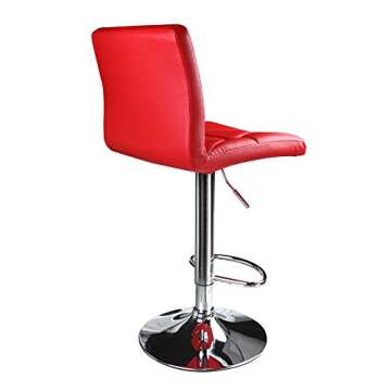 Leader Accessories Modern Swivel Red Bar Stool Diagonal Line, Hydraulic Adjustable Bar Stools,Set of 2