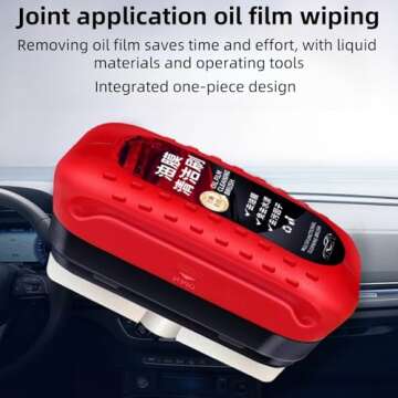 Glass Cleaning Board, Gelmalls Glass Cleaner, Automotive Oil Film Cleaning Brush, Glass Coating for Windshield, Car Glass Oil Film Cleaner, Car Glass Cleaning Brush with Reusable Foam Sprayer