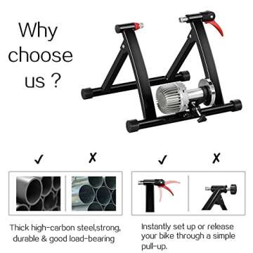 Yaheetech Fluid Bike Trainer Stand-Indoor Bicycle Training Stand for Mountain & Road Bike-Portable Foldable Cycling Training Stand w/Fluid Flywheel,Quick-Release,Riser Block & Noise Reduction