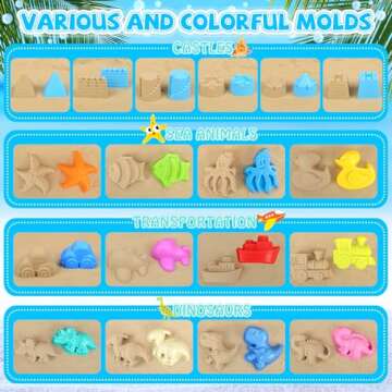 FHOZGECY Beach Toys - 35Pcs Colorful Sand Play Set for Fun