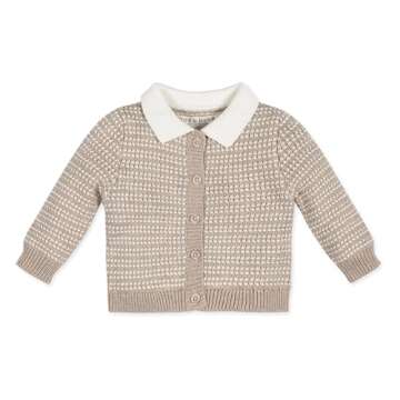 Hope & Henry Layette Baby Organic Tweed Cardigan and Legging Sweater Set