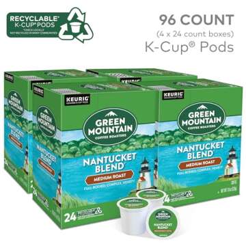 Green Mountain Coffee Roasters Nantucket Blend Keurig Single-Serve K-Cup Pods, Medium Roast Coffee, 96 Count