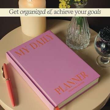 90 Day Planner for Productivity | Journal Notebook | Monthly, Weekly, Daily Organizers | To-Do List & Time Management | Habit Tracker | Goal Setting | Undated | 12 Week Year Planner (Magenta)