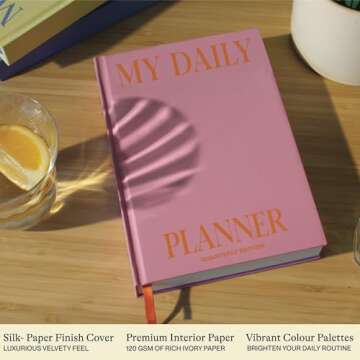 90 Day Planner for Productivity | Journal Notebook | Monthly, Weekly, Daily Organizers | To-Do List & Time Management | Habit Tracker | Goal Setting | Undated | 12 Week Year Planner (Magenta)