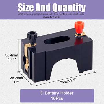 Swpeet 10Pcs Series or Parallel D Battery Holder Kit, Perfect for Physics Laboratory, School Electronic Experimenting, Great for Demos Teaching Basic Principles of Electricity