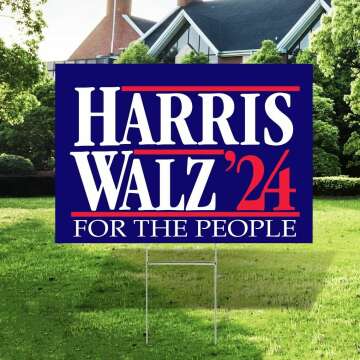 Kamala Harris Tim Walz 2024 Yard Sign for Democracy