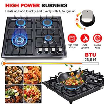 FORIMO 22" Gas Cooktop - 4 Burners with Safety Features