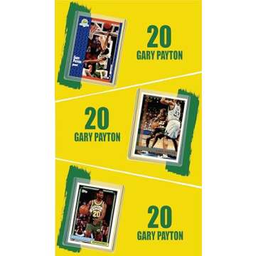 Gary Payton and Shawn Kemp (6) Assorted Basketball Cards Gift Pack - Seattle SuperSonics