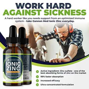 Zinc Supplements - Immunity + Skin + Reproductive Health Minerals - Zinc Chelate Immune Booster for Kids & Adults (Ionic Zinc, Liquid Drops) (Single)