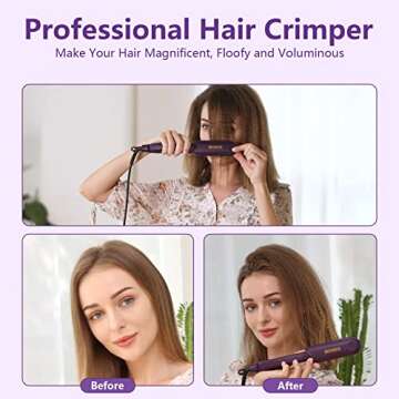 Crimping Iron Hair Crimper for Hair DSHOW Hair Volumizing Crimper with Titanium Ceramic Plates Styling Tools for Women Girls