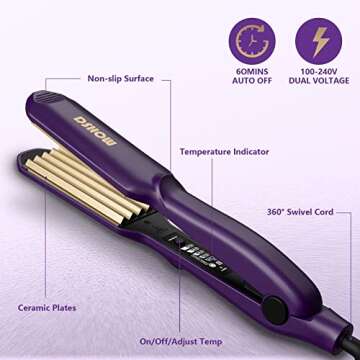 Crimping Iron Hair Crimper for Hair DSHOW Hair Volumizing Crimper with Titanium Ceramic Plates Styling Tools for Women Girls