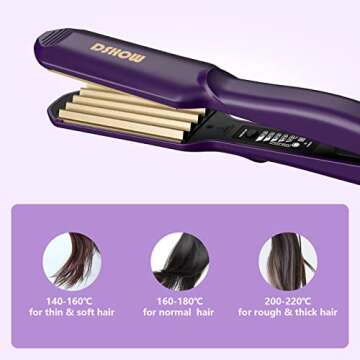 Crimping Iron Hair Crimper for Hair DSHOW Hair Volumizing Crimper with Titanium Ceramic Plates Styling Tools for Women Girls