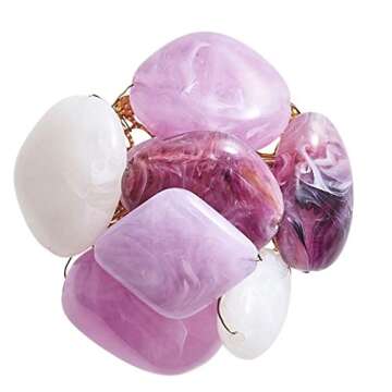 Kim Seybert Sea Stone Napkin Rings in Lilac, Set of 4