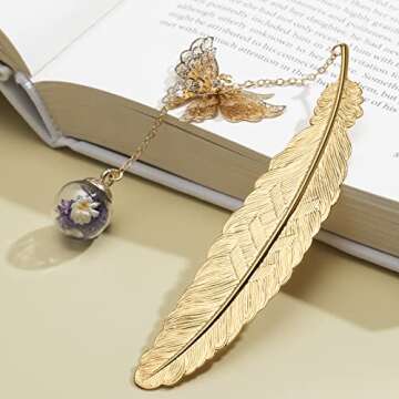 Metal Butterfly Feather Bookmark- Birthday Gifts for Teacher