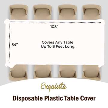 Premium 12-Pack Plastic Tablecloth 54" x 108"