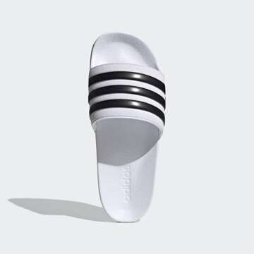 adidas Unisex Shower Slide Sandal, White/Core Black/White, 4 US Men