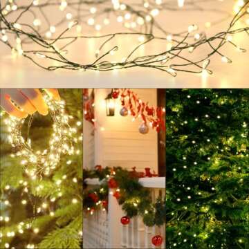 FairyGlim Battery Operated Christmas Lights, 10FT 100 Micro LEDs Fairy Lights with 8 Modes and Timer, Green Copper Wire for Indoor Outdoor Christmas Tree Wreath Garland Garden Party,Warm White