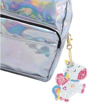 ORIENTAL CHERRY Arts and Crafts for Kids Ages 8-12 - Make Your Own GEM Keychains - 5D Diamond Art Painting by Numbers Kits Girls Kids Ages 3-5 4-6 6-8 Toys Birthday Christmas Gifts Stocking Stuffers