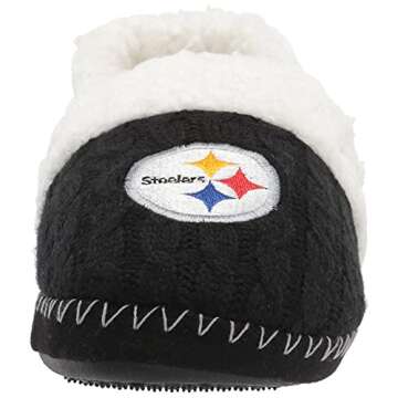 FOCO Pittsburgh Steelers NFL NFL Womens Team Color Moccasin Slipper - L