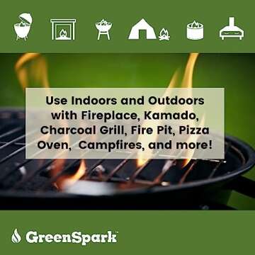 GreenSpark Friendly Fire Starter, 70 Count, 100% All-Natural, 8-10 Min. Burn, Fireplace, Campfire, Fire Pit, Grill, BBQ Smoker, Wood & Pellet Stove, Indoor & Outdoor, All-Weather, Super Fast Lighting