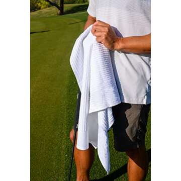 Devant Sport Towels Extra Large 22” x 44” Golf Caddy Towel Durable Woven Cotton and Polyester Blend Golf Towel for Golfers, Caddies and Professionals