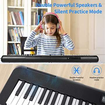 Digital Piano 88 Key Full Size Semi Weighted Electronic Keyboard Piano with Music Stand,Power Supply,Bluetooth,MIDI,for Beginner Professional at Home/Stage