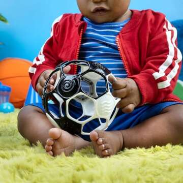 Bright Starts Oball Grippin' Goals Rattle Soccer Ball - Fun for Babies & Toddlers!