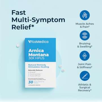 Arnica Montana 30X HPUS, Clinical Grade, Quick Dissolve Tablets, Five-Day Recovery Pack for Pain and Bruise Relief After Surgery or Injury, Natural Healing, Gentle on the Stomach - 30 Count