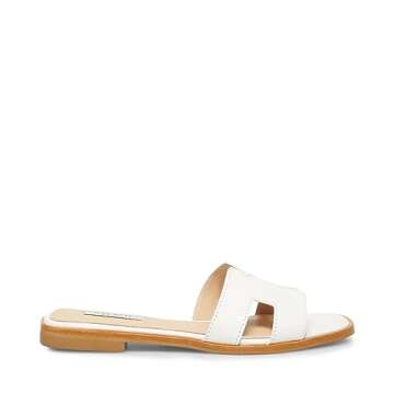 Steve Madden Hadyn Sandal in White Leather Size 10