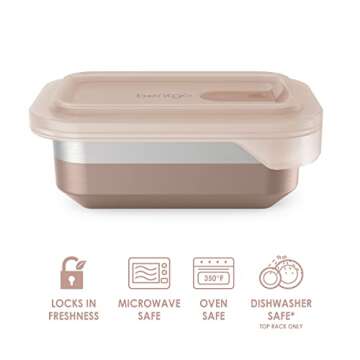 Bentgo MicroSteel Heat & Eat Container - Microwave-Safe, Sustainable & Reusable Stainless Steel Food Storage Container with Airtight Lid for Eco-Friendly Meal Prepping (Snack Size - 2 Cups)