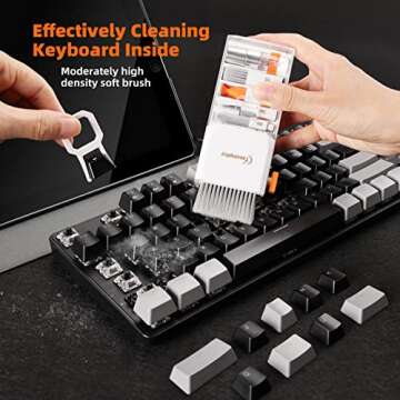 Tassmpitor Laptop Cleaning Kit Keyboard Cleaner, Keyboard Cleaning Kit Electronics Cleaning Tool for MacBook iPad Phone iPhone Pro, Brush Tool for Tablet, Computer, PC, Camera, Lens, Earphones