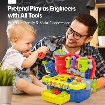 Hahaland Musical Light Workbench Toy for Toddlers