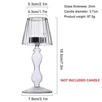 Ochine Glass Candlestick Holders Glass Candleholders Tea Light Candle Holders Clear Hurricane Candleholders Tall Elegant Votive Tealight Candlestick for Ceremony Wedding Dining Party Home Decor