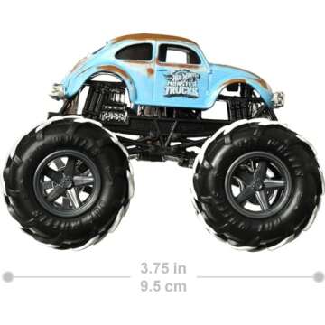 Hot Wheels Monster Trucks Set, 1 Toy Truck in 1:64 Scale & 1 Crushable Car, Vehicle Play for Kids & Collectors (Styles May Vary)