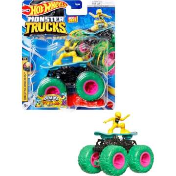 Hot Wheels Monster Trucks Set, 1 Toy Truck in 1:64 Scale & 1 Crushable Car, Vehicle Play for Kids & Collectors (Styles May Vary)