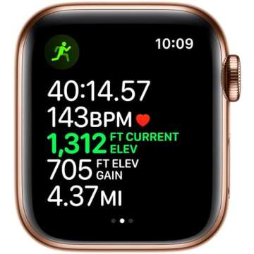 Apple Watch Series 4 (GPS + Cellular, 44MM) - Gold Stainless Steel Case with Pink Sand Sport Band (Renewed)