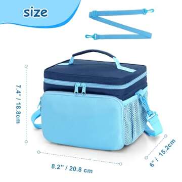 LoDrid Travel Carrying Case Compatible with Yoto Player Bluetooth Speaker, Audio Card Holder Holds up to 54 Cards with Shoulder Strap, Blue, Bag Only