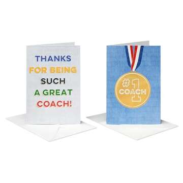 American Greetings Thank You Cards for Coaches - 8 Count with Envelopes