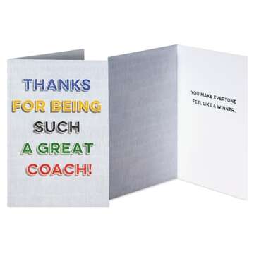 Thank You Cards for Coaches - 8 Count Set