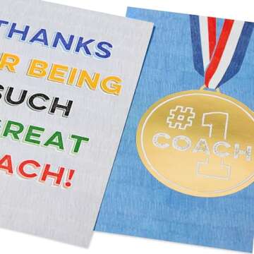 Thank You Cards for Coaches - 8 Count Set