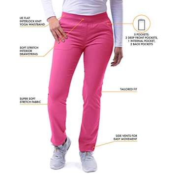 Adar Uniforms Pro Scrubs for Women - Skinny Leg Yoga Pants - P7102P - Fruit Punch - S