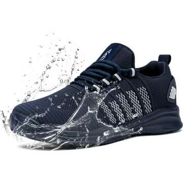 Waterproof Shoes for Men Rain Walking Running Tennis Sneaker Water Resistant Lightweight Shoes