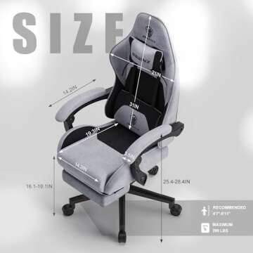 Ergonomic Gaming Chair with Massage & Comfort Features