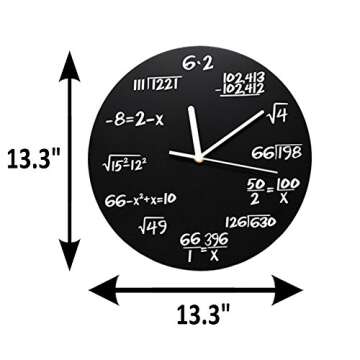 ARAD Black Mathematical Equations Wall Clock