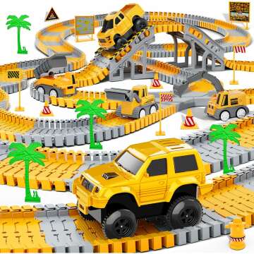 Kids Toys 253 PCS Construction Race Tracks Toy Set for Creative Play