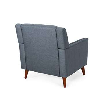 Christopher Knight Home Evelyn Mid Century Modern Fabric Arm Chair, Dark Gray, Walnut