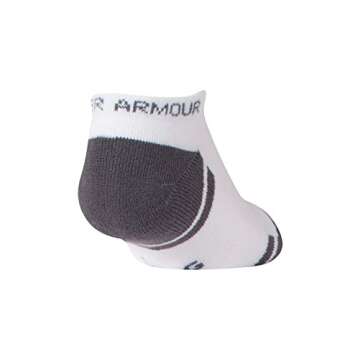 Under Armour Youth Resistor 3.0 No Show Socks, Multipairs , White/Graphite (6-Pairs) , Small